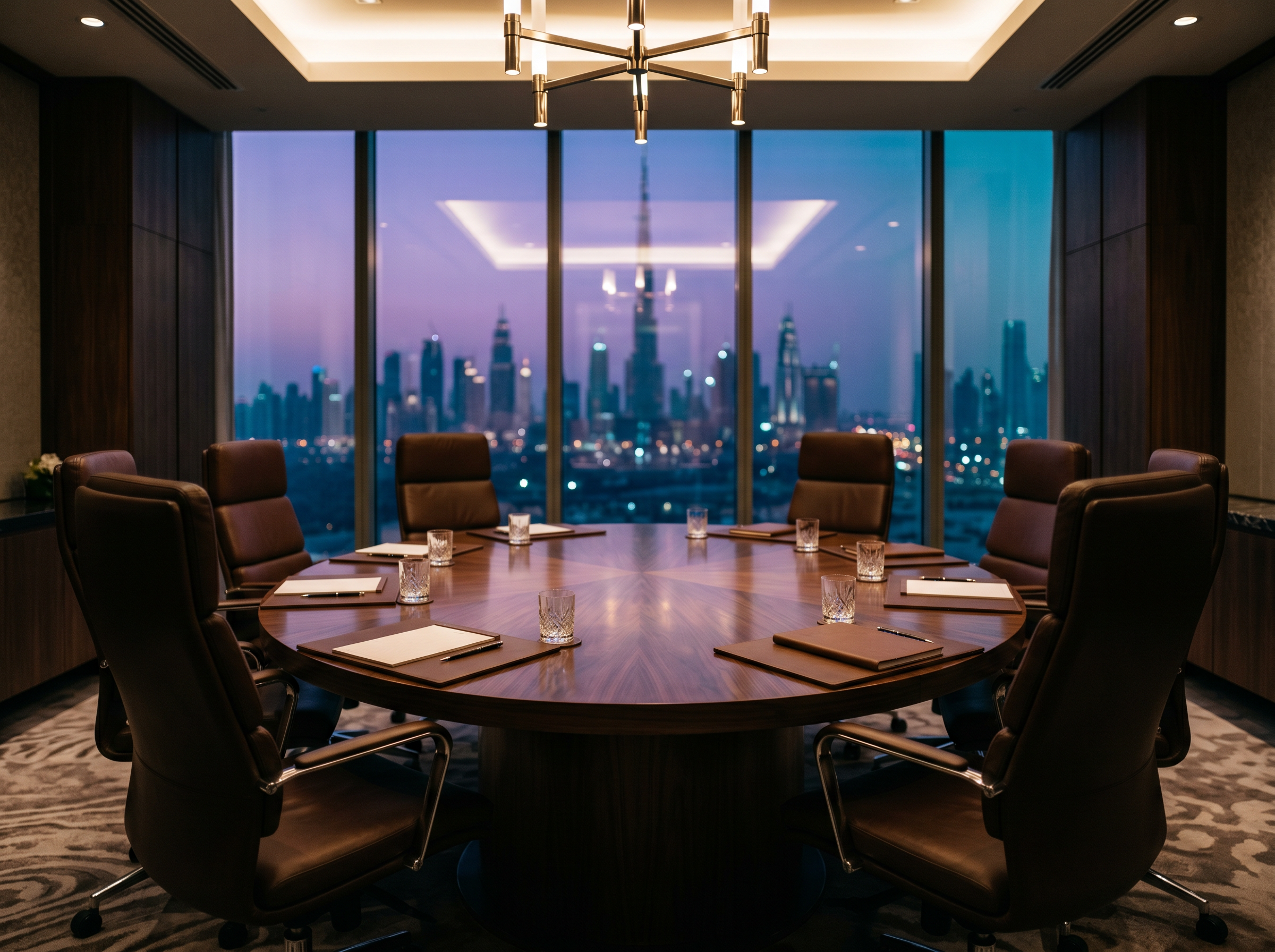Private boardroom at the Satoshi Roundtable XII in Dubai